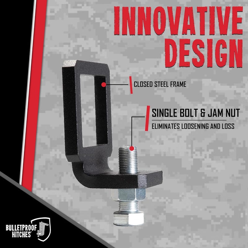 BulletProof Hitches - 2.5" Anti Rattle Hitch Clamp - Anti Rattle Hitch Tightener for 2.5 Inch Hitches - Hitch Stabilizer with Black Textured Powder Coat - Image 2